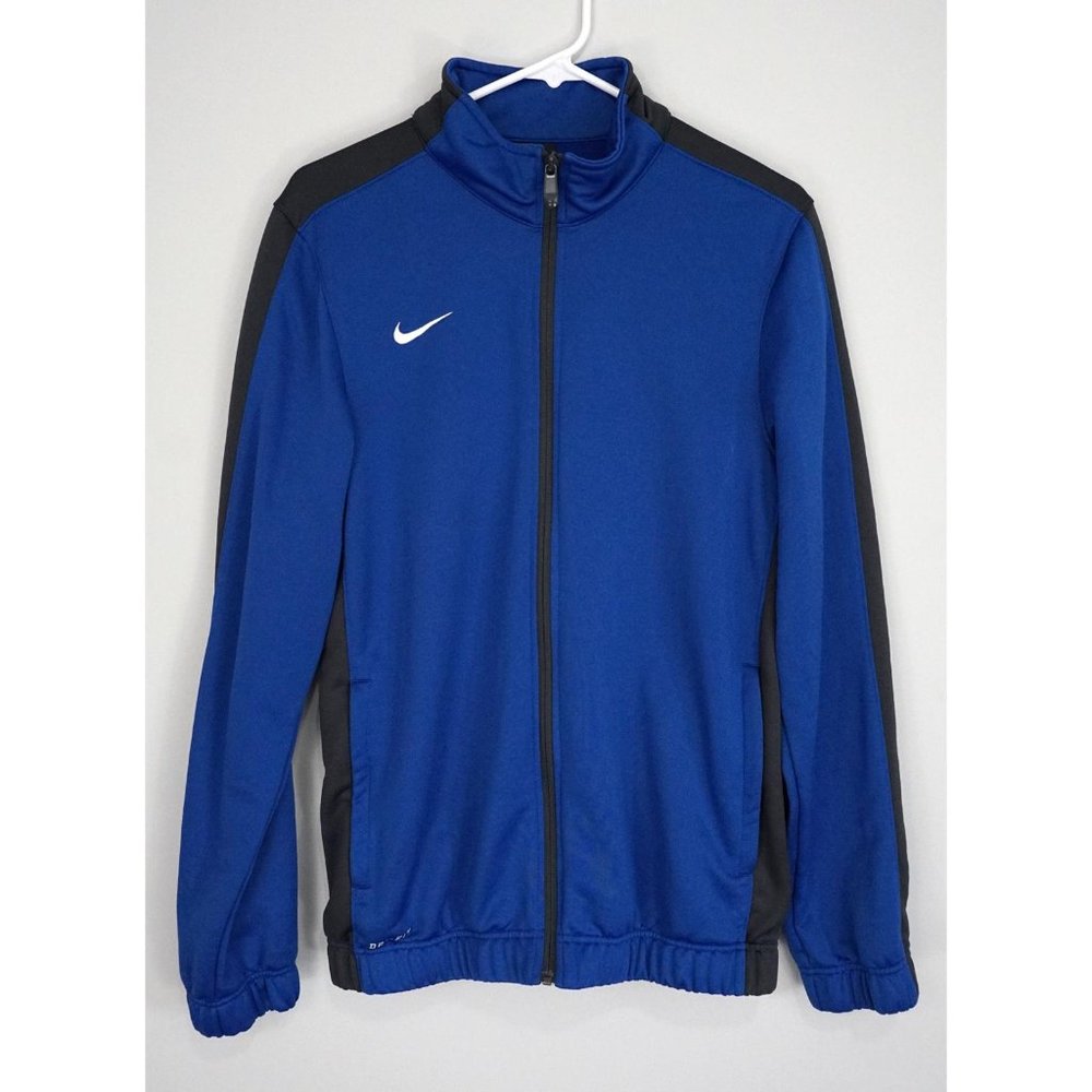 NIKE Mens Blue Black Active Sport Dri Fit Full Zip Coat Jacket - Picture 1 of 5